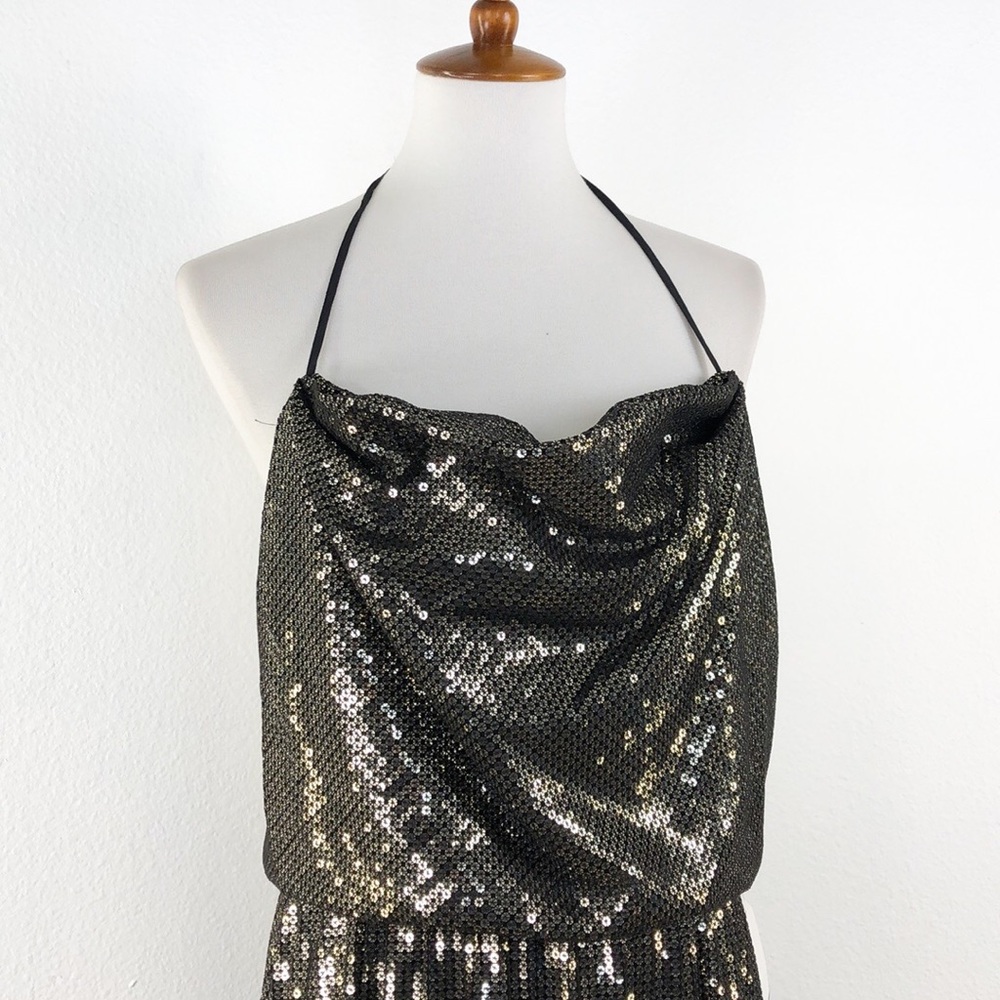 Dress the Population Gold Zherra Sequin Midi Dress - Picture 4 of 11
